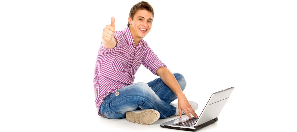 Smiling Guy with Laptop